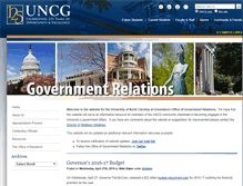 Tablet Screenshot of governmentrelations.uncg.edu